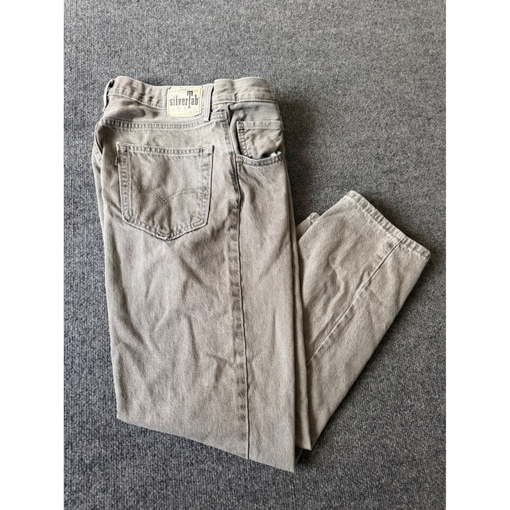 Silvertab Loose men's gray color jeans size 32X30